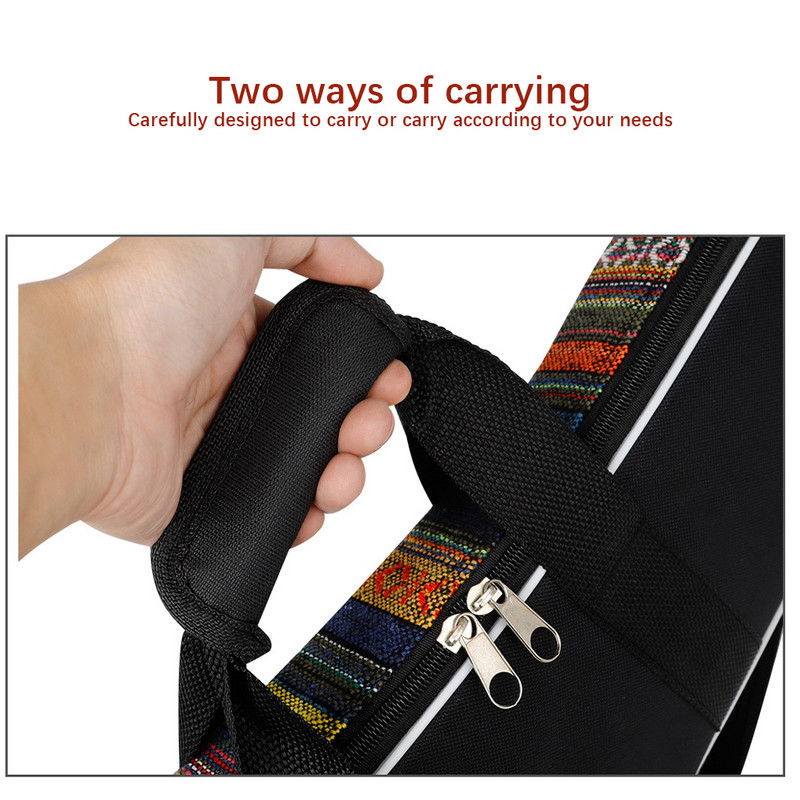 Mandolin táska hord gitár tok, cipzáras tasakkal vászon párnázott nemzeti stílusú pántok hátizsák kézitáska