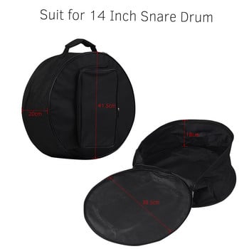 Θήκη σακιδίου πλάτης 14 ιντσών ανθεκτική τσάντα τυμπάνου με λουράκι ώμου Εξωτερικές τσέπες Εξαρτήματα μουσικών οργάνων