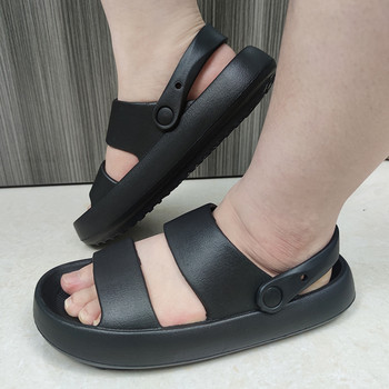 Lucyever 2022 Летни чехли с облачна платформа с дебела платформа Дамски зелени сандали с мека подметка от EVA Дамски удобни нехлъзгащи се обувки за домашни пързалки