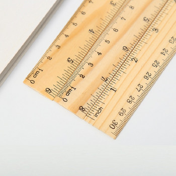 15cm 20cm 30cm Ξύλινος χάρακας Μετρικός κανόνας Εργαλείο μέτρησης διπλής όψης ακριβείας Εκμάθηση Γραφείου Γραφείου