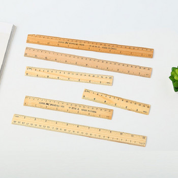 15 см 20 см 30 см Дървена линийка Метрична линийка Прецизен двустранен инструмент за измерване Учебен офис канцеларски материали