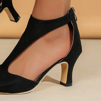 2023 νέα απλά και μοντέρνα παπούτσια με φερμουάρ πίσω γυναικεία καλοκαιρινά ρωμαϊκά σανδάλια στιλέτο