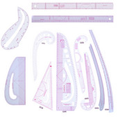 Daudzfunkcionāls raibs lineāls Plastmasas franču līknes šūšanas lineāls mēra drēbju lineāls apģērbu izgatavošanai, liekuma lineāls instrumenti