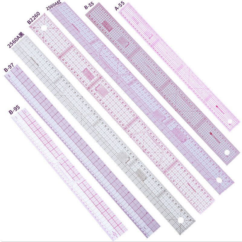 Daudzfunkcionāls raibs lineāls Plastmasas franču līknes šūšanas lineāls mēra drēbju lineāls apģērbu izgatavošanai, liekuma lineāls instrumenti