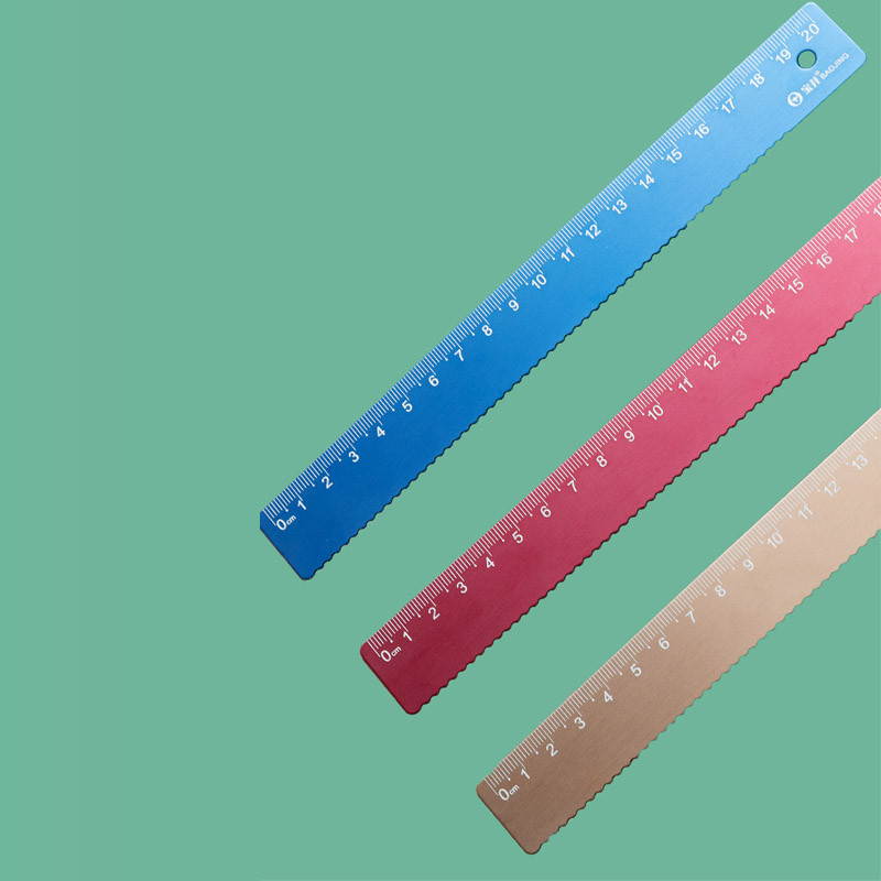 20 cm-es alumínium egyenes vonalzó iskolai gyerekeknek ajándék készlet mérőeszközök fém vonalzó Kawaii írószer kiegészítők