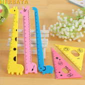 Jauns Kawaii lineālu komplekts skolas piederumi Dzīvnieki jauki skolas rīki Stacionāra radoša multfilma studenti Žirafes forma CL-1305