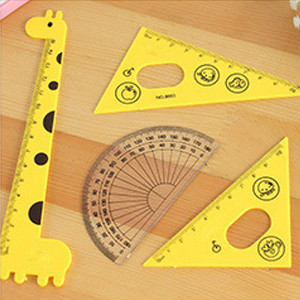 Jauns Kawaii lineālu komplekts skolas piederumi Dzīvnieki jauki skolas rīki Stacionāra radoša multfilma studenti Žirafes forma CL-1305