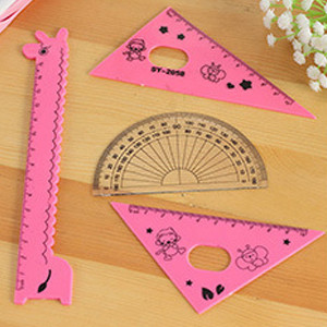 Jauns Kawaii lineālu komplekts skolas piederumi Dzīvnieki jauki skolas rīki Stacionāra radoša multfilma studenti Žirafes forma CL-1305