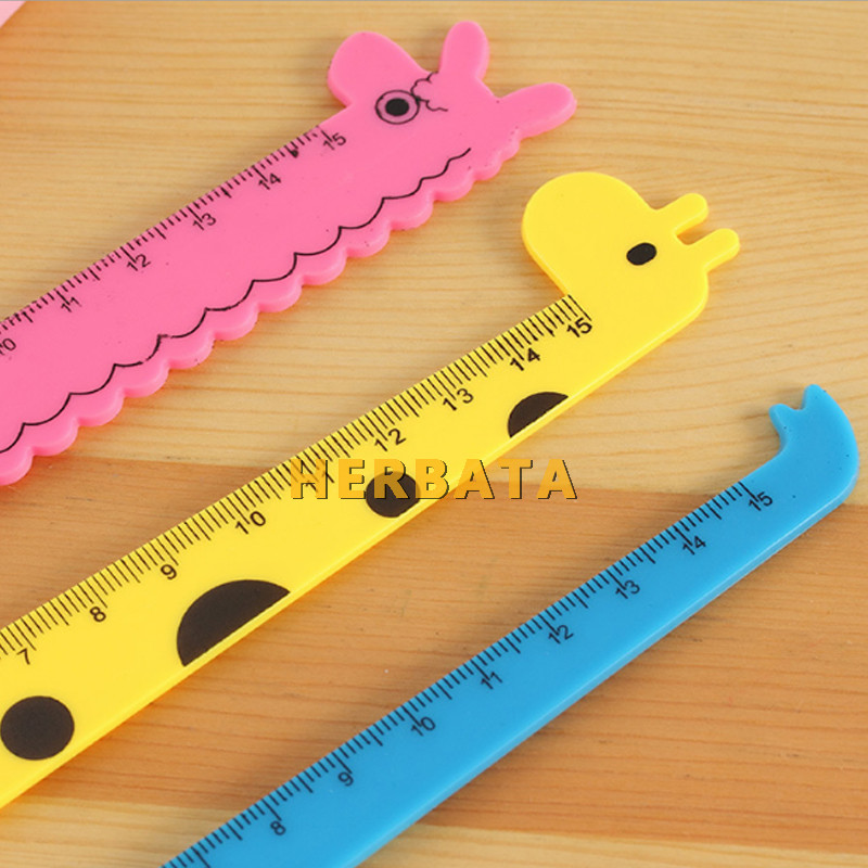 Jauns Kawaii lineālu komplekts skolas piederumi Dzīvnieki jauki skolas rīki Stacionāra radoša multfilma studenti Žirafes forma CL-1305