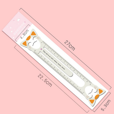 Elena Brūka 1 gab. Karikatūra Kawaii Karikatūra Dzīvnieki Kancelejas preces Zīmējums Dāvana Biroja piederumi Magnēts Plastmasa Jauki, smieklīgi, taisni lineāls