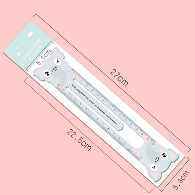 Elena Brūka 1 gab. Karikatūra Kawaii Karikatūra Dzīvnieki Kancelejas preces Zīmējums Dāvana Biroja piederumi Magnēts Plastmasa Jauki, smieklīgi, taisni lineāls