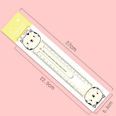 Elena Brūka 1 gab. Karikatūra Kawaii Karikatūra Dzīvnieki Kancelejas preces Zīmējums Dāvana Biroja piederumi Magnēts Plastmasa Jauki, smieklīgi, taisni lineāls