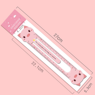 Elena Brūka 1 gab. Karikatūra Kawaii Karikatūra Dzīvnieki Kancelejas preces Zīmējums Dāvana Biroja piederumi Magnēts Plastmasa Jauki, smieklīgi, taisni lineāls