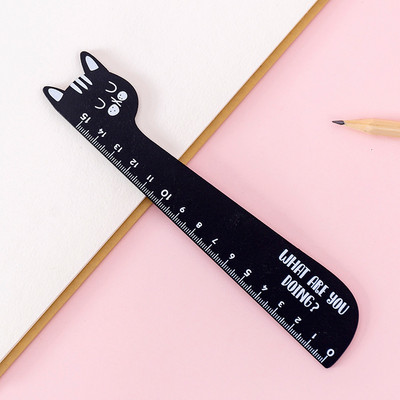 Ellen Brook 1 Piece Cat Candy Color Kawaii Stationery Cartoon Σχέδιο Δώρο Κορεατικό Σχολείο Γραφείου Γατάκι ίσιο ξύλινο χάρακα