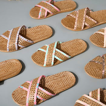35-45 Летни чехли Дамски ленени плоски сандали Леки меки Eva Нехлъзгащи се домашни вътрешни ежедневни дамски чехли с голям размер