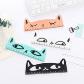 Ellen Brook 1 Piece Kawaii Cat Kitten ίσιος χάρακας Ξύλινα Εργαλεία Δώρο Σχεδίασης Κινουμένων Σχεδίων Κορεατικά σχολικά είδη γραφείου Χαρτικά