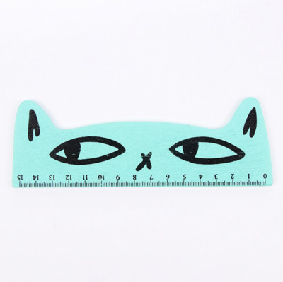 Ellen Brook 1 Piece Kawaii Cat Kitten ίσιος χάρακας Ξύλινα Εργαλεία Δώρο Σχεδίασης Κινουμένων Σχεδίων Κορεατικά σχολικά είδη γραφείου Χαρτικά