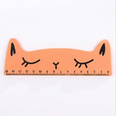 Ellen Brook 1 Piece Kawaii Cat Kitten ίσιος χάρακας Ξύλινα Εργαλεία Δώρο Σχεδίασης Κινουμένων Σχεδίων Κορεατικά σχολικά είδη γραφείου Χαρτικά