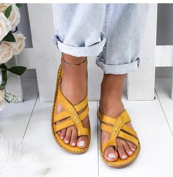 Нови дамски сандали на танкетка Ежедневни плоски обувки Дамски полиуретанови ежедневни летни обувки за жени Джапанки Дамски плажни сандали с чехли