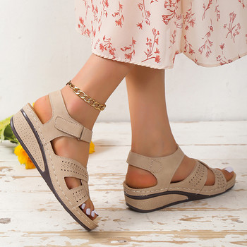 Модни дамски сандали на танкетка с голям размер Лято 2023 Ежедневни сандали на платформа Mujer Удобни нехлъзгащи се плажни обувки Дамски