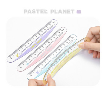 Kokuyo Pastel Planet 15 см линийка Kwaii Цветна вълна Линия Мащаб Права линия Правило Офис Училищен подарък F7295