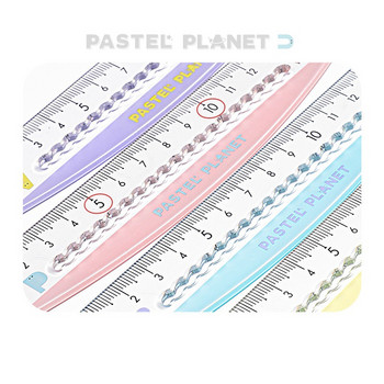 Kokuyo Pastel Planet 15cm Χάρακας Kwaii Color Wave Line Scale Straight Liner Rule School School Gift F7295