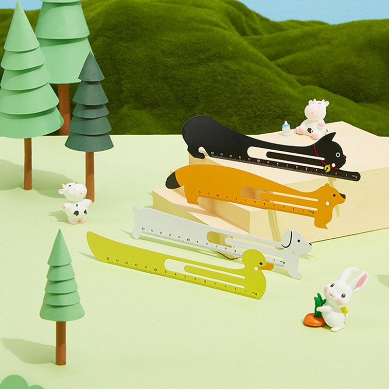 1 db állat alakú rajzfilm hajlítható fém könyvjelző vonalzó könyvtartó klip mérőskálával rajzeszköz iskolai kellékek