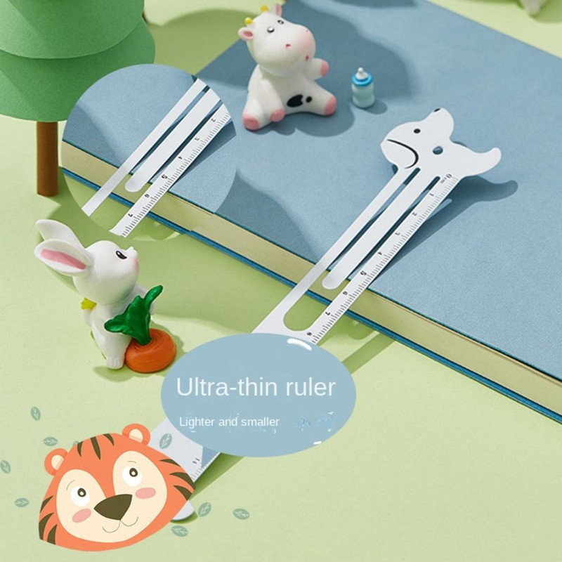 1 db állat alakú rajzfilm hajlítható fém könyvjelző vonalzó könyvtartó klip mérőskálával rajzeszköz iskolai kellékek
