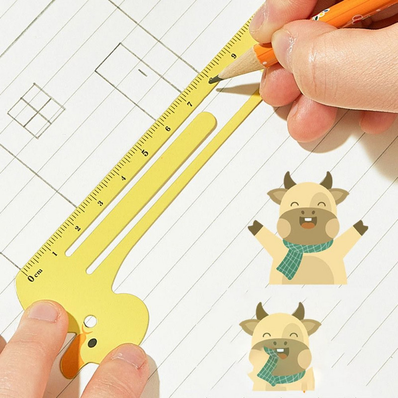 1 db állat alakú rajzfilm hajlítható fém könyvjelző vonalzó könyvtartó klip mérőskálával rajzeszköz iskolai kellékek