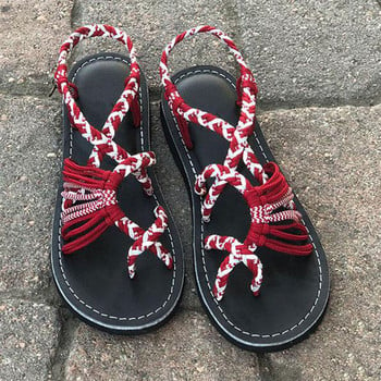 Римски летни сандали Обувки Дамски плажни сандали с възел с въже и пръсти Модни удобни дамски обувки голям размер