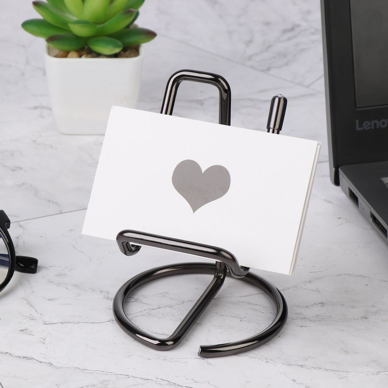 Fém kártyatartó névjegykártya-kijelző tartó irodai asztali dekoratív mobiltelefon-állvány Easy Desktop olvasói kijelzőállvány