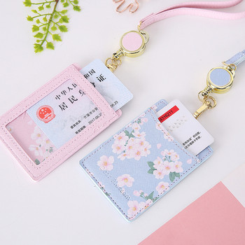 Κάτοχος κάρτας Kawaii Sakura Κορδόνι φωτογραφικών καρτών Κάτοχος επαγγελματικής κάρτας Φορητή θήκη για κάρτες Κορεατικά είδη γραφείου