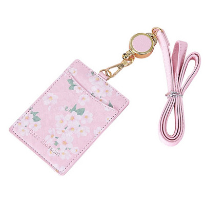 Κάτοχος κάρτας Kawaii Sakura Κορδόνι φωτογραφικών καρτών Κάτοχος επαγγελματικής κάρτας Φορητή θήκη για κάρτες Κορεατικά είδη γραφείου