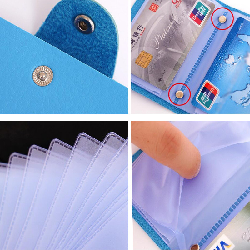 24 Slots Kártyatartó Vállalkozási Fényképkártya Tartó Bank Hitelkártya-tartó Hordozható pénztárca Készpénztartó Kuplung asztali rendszerező