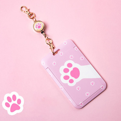 Ins Cat Paw Lanyard Κάτοχος κάρτας Kawaii Badge Roel Nurse Name Tag Κάτοχος σήματος Κάλυμμα κάρτας ταυτότητας Κορεατικά επιστολόχαρτα Είδη γραφείου