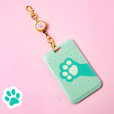 Ins Cat Paw Lanyard Κάτοχος κάρτας Kawaii Badge Roel Nurse Name Tag Κάτοχος σήματος Κάλυμμα κάρτας ταυτότητας Κορεατικά επιστολόχαρτα Είδη γραφείου