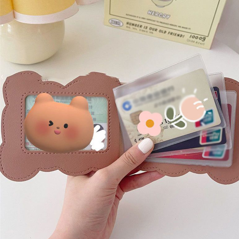 Cartoon Bear jogosítvány tulajdonosa Kawaii kártyatartó üzleti útlevél személyi igazolvány tok hordozható pénztárca hitel bankkártya táska