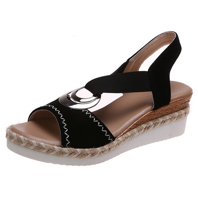 Snake Print Wedges Σανδάλια για γυναίκες 2023 Μεταλλική Διακοσμητική Πλατφόρμα Sandalias Mujer Άνετα με χοντρό πάτο casual καλοκαιρινά παπούτσια