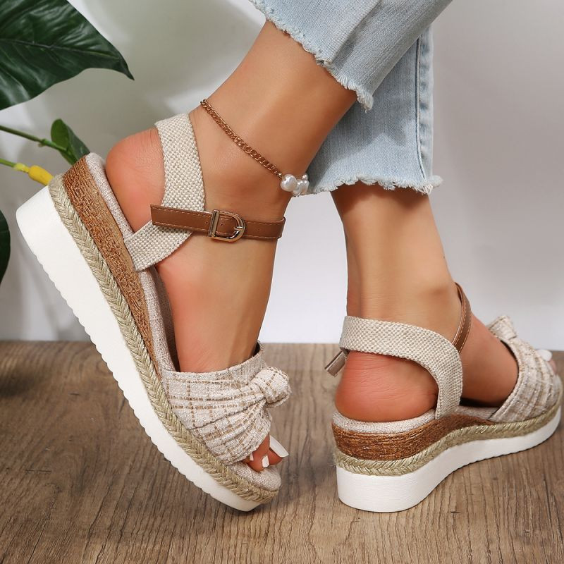 Espadrilles Wedge szandálok nőknek Nyári Peep Toe Csúszásmentes Gladiátor Cipők Női Divat Csokornyakkendő Platform Sandalias Mujer 2023