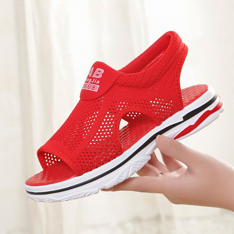 Sportszandálok Női Nyári Új hálós alkalmi szőtt női cipők Lapos üreges tanulói puha aljú halszandál B42