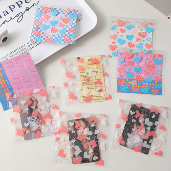 50 бр./пакет Kawaii Love Heart Series Kpop Toploader Card Photocard Storage Bag Idol Photo Cards Защитен калъф Канцеларски материали