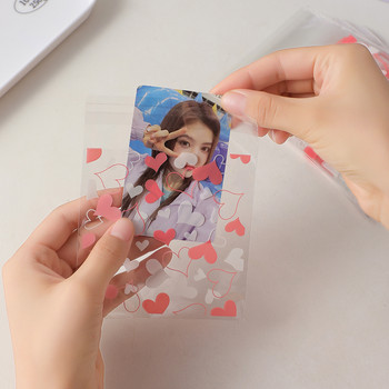 50 бр./пакет Kawaii Love Heart Series Kpop Toploader Card Photocard Storage Bag Idol Photo Cards Защитен калъф Канцеларски материали
