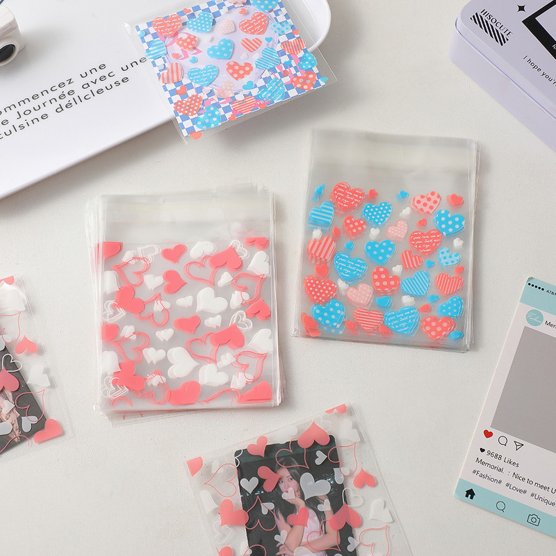 50db/csomag Kawaii Love Heart sorozat Kpop Toploader Kártya Fotókártya Tárolótáska Idol fotókártyák Védőtok Irodaszerek