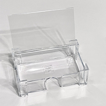 3-инчова прозрачна настолна кутия за съхранение на карти Пластмасов Kpop държач за фотокарти Idol Card Display държач Защитна висулка Канцеларски материали