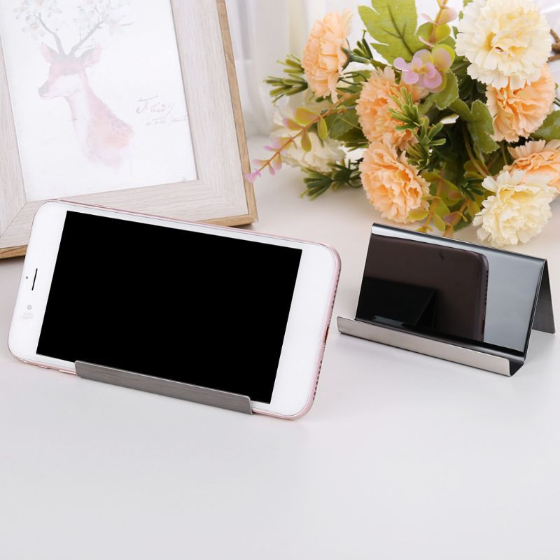 Csúcsminőségű rozsdamentes acél cégnévkártya-tartó Kijelző állvány, asztali asztali rendszerező 4 színű irodai rendszerező l29k