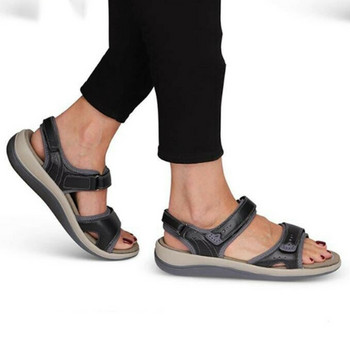 Летни обувки за жени Сандали с кухи кръгли пръсти Комфортни дамски плоски едноцветни ежедневни дамски обувки Mujer Sandalias Плюс размер