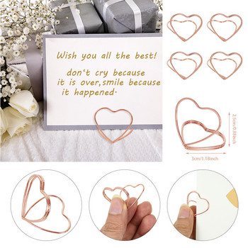 30 τμχ Μεταλλική θήκη υπομνημάτων σε σχήμα καρδιάς διπλή βάση για κάρτα μηνυμάτων με φωτογραφία κλιπ για τραπέζι γαμήλιας δεξίωσης Βάση κάρτας