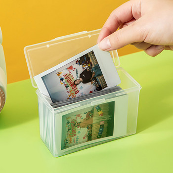 Διαφανές PP Photocard Storage Idol Small Card Collection Organizer Θήκη κιβωτίου με κάλυμμα για σφράγιση της πόρπης