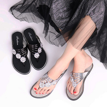Дамски равни джапанки Модни ежедневни чехли Леки сандали с цветя Неплъзгащи се парти плажни обувки Chanclas Verano Mujer
