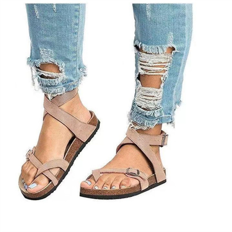 Női szandálok, 2022, új női nyári szandálok, 43-as nagyméretű, PU bőr lapos szandálok Női úszócipők, alkalmi strandcipők, női